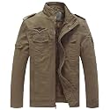 WenVen Men's Military Jacket Fleece Lined Winter Puffer Coat Cotton Windbreaker Parka