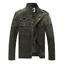 WenVen Men's Military Jacket Fleece Lined Winter Puffer Coat Cotton Windbreaker Parka