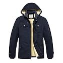 WenVen Men39s Winter Sherpa Parka Mid Length