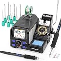 WEP 982D SE 200W 1S Heating Precision Soldering Iron Station for Electronics Repair &amp; DIY with 11 Tips, 2 Handles, 194°F-842°F, 4 Preset Channels, Auto Temp. Calibration, Sleep Mode, °C/°F, ESD Safe