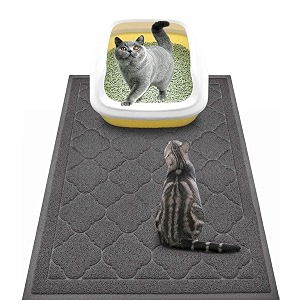 wepet cat litter box mat kitty premium pvc pad durable trapping rug phthalate free urine-resistant scatter control l 35 x 233939 black