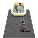 WePet Cat Litter Box Mat, Kitty Premium PVC Pad, Durable Trapping Rug, Phthalate Free, Urine-Resistant, Scatter Control, L 35 x 23'', Black