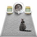 WePet Cat Litter Box Mat, Kitty Premium PVC Pad, Durable Trapping Rug, Phthalate Free, Urine-Resistant, Scatter Control, XXL 47 x 36 Inch, Cadet Grey