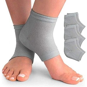 silicone gel heel socks for dry hard cracked heel repair pad swelling amp pain relief cushion support foot care ankle protection plantar fasciitis for men and women- multi colour
