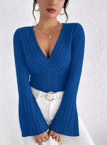 Werave Casual Solid Women Blue Top