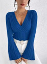 Werave Casual Solid Women Blue Top