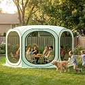 Werph 12x12 Pop Up Screen Tent, Mosquito Net Gazebo, UV Resistant, Green
