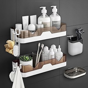 2-pack shower caddy separable shower organizer with hooks no drilling double layer shower shelf used for bathroom and kitchen gold