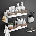 2-Pack Shower Caddy, Separable Shower Organizer with Hooks, No Drilling Double Layer Shower Shelf, Used for Bathroom and Kitchen (Gold)