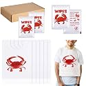 Wesiti 100 Pcs Lobster Crab Bib Wet Wipe Set Seafood Party Supply, Crab