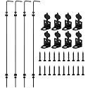 Wesiti 4 Pack 48 Inch Heavy Duty Gate Drop Rod Solid Steel Bolt Ground Latch for Wooden Fences, Farmers, Driveway Gates, Black
