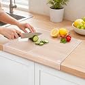 Wesiti Clear Acrylic Cutting Board with Counter Lip, 24"L x 14"W, Small