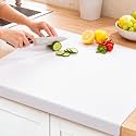 Wesiti White Acrylic Cutting Board with Counter Lip, 30"L x 20"W, Medium