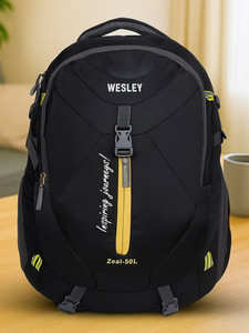 wesley zeal hiking multipurpose bag with internal organisers  shoe compartment raincover reflective strips padded laptop sleeve that fits laptop upto 173 inch casual waterproof laptopofficeschoolrucksackcollegebusiness bagunisex travel backpack 50 l laptop backpack