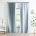 WEST LAKE 10 FT Tall Dusty Blue Bailey Pinch Pleated Full Blackout Curtains