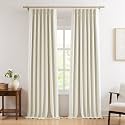 WEST LAKE 112 Inch Beige Chenille French Pleated 90% Blackout Curtains
