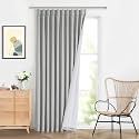 WEST LAKE 112 Inches Long Pinch Pleated Curtain Panels for Bedroom Living Room,Light Grey Linen Blended Drapes,Modern Thermal Insulated Window Treatment,Back Tabs Hooks,60" Wx112 L(Pack of 1)
