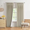 WEST LAKE 72 Inch Sand Pinch Pleated Full Blackout Curtain Panels
