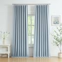 WEST LAKE 90 Inches Length Dusty Blue Pinch Pleated Blackout Curtain Panels