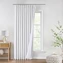 WEST LAKE Extra Long White Bailey Pinch Pleated Blackout Curtains for Bedroom Living Room 112 Inches Length,Thermal Insulated Drapes with Back Tabs Hooks,Modern Window Treatment,60" Wx112 L,1 Panel