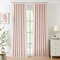 WEST LAKE Pink Bailey Pinch Pleated Full Blackut Curtains 112 Inches Length