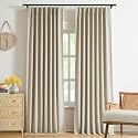 WEST LAKE Sand Pinch Pleated Full Blackout Curtain Panels 84 Inches Length