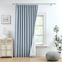 WEST LAKE Short Dusty Blue Pinch Pleat Blackout Curtains with Liner 63 Inch