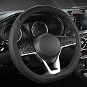 West Llama Customized Auto Car Steering Wheel Cover for Nissan,D Shaped Steering Wheel Cover for Rogue,Altima,Kicks (D-Shaped-Black)