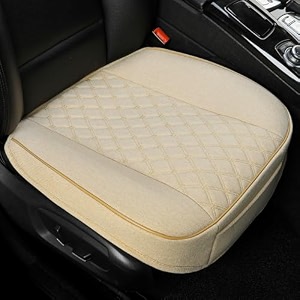 west llama linen front car seat cover protector anti-slip bottom seat cover fits 95 of vehicleswrapping around the bottomdiamond patternbeige-1pcs