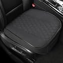 West Llama Linen Front Car Seat Cover Protector Anti-Slip Bottom Seat Cover Fits 95% of Vehicles,Wrapping Around The Bottom,Diamond Pattern(Black-1Pcs)