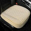 West Llama Linen Front Car Seat Cover Protector Anti-Slip Bottom Seat Cover Fits 95% of Vehicles,Wrapping Around The Bottom,Diamond Pattern(Beige-2Pcs)