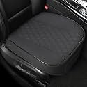 West Llama Linen Front Car Seat Cover Protector Anti-Slip Bottom Seat Cover Fits 95% of Vehicles,Wrapping Around The Bottom,Diamond Pattern(Black-2Pcs)