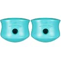 WEST PAW Zogoflex Toppl Interactive Treat Dispensing Puzzle Dog Toy for Mental Stimulation & Enrichment-Holds Kibble & Treats-Lickable, Freezable & Dishwasher Safe-Made in USA-XL-Teal (Pack of 2)