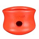 WEST PAW Zogoflex Toppl Interactive Treat Dispensing Puzzle Dog Toy for Mental Stimulation &amp; Enrichment-Holds Kibble &amp; Treats-Lickable, Freezable &amp; Dishwasher Safe-Made in USA-Small-Cardinal Red