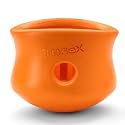 WEST PAW Zogoflex Toppl Interactive Treat Dispensing Puzzle Dog Toy for Mental Stimulation &amp; Enrichment-Holds Kibble &amp; Treats-Lickable, Freezable &amp; Dishwasher Safe-Made in USA-XL-Tangerine