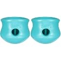 WEST PAW Zogoflex Toppl Interactive Treat Dispensing Puzzle Dog Toy for Mental Stimulation &amp; Enrichment-Holds Kibble &amp; Treats-Lickable, Freezable &amp; Dishwasher Safe-Made in USA-Small-Teal (Pack of 2)