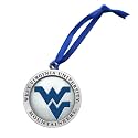 West Virginia Ornament Non-Dated | Hand-Sculpted Christmas Tree Ornament | Intricately Crafted Metal Pewter Alma Mater Inlay