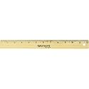 Westcott Wood Ruler with Single Metal Edge, 12-inch