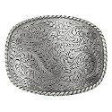 Western Antique Floral Engraved Rope Edge Design Belt Buckle Fits 1-1/2"(38mm) Wide Belt