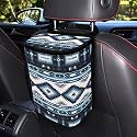Western Aztec Car Trash Can with Lid and Zipper Portable Foldable Ethnic Style Trash Bin for Car Interior Accessories Multipurpose Garbage Can Bags Storage Organizer