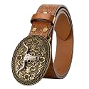 Western Cowboy Belt for Men Women, Waist 25-38"