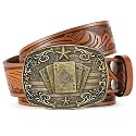 Western Cowboy Belts for Men Women Mens Western Cowboy Belt Bull Buckle