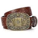 Western Cowboy Belts for Men Women Mens Western Cowboy Belt Bull Buckle