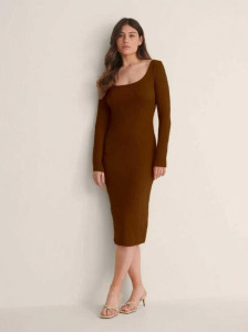 Western Darji Women Bodycon Brown Below Knee