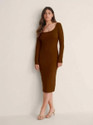 Western Darji Women Bodycon Brown Below Knee