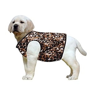 western era funky soft cotton dog t-shirt  comfortable amp breathable dog clothing  sleeveless vest puppy outfit cheetah print large 22inches