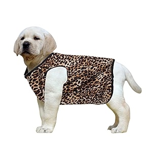 western era funky soft cotton dog t-shirt  comfortable amp breathable dog clothing  sleeveless vest puppy outfit leopard print xsmall 12inches