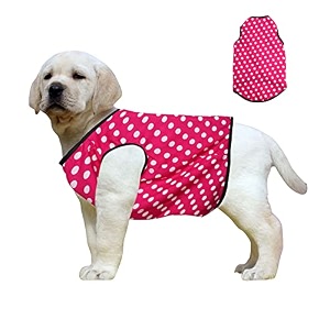 western era funky soft cotton dog t-shirt  comfortable amp breathable dog clothing  sleeveless vest puppy outfit xsmall - 12inches polka pink