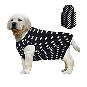 western era funky soft cotton dog t-shirt  comfortable amp breathable dog clothing  sleeveless vest puppy outfit xlarge - 26inches polka black