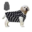Western Era Funky Soft Cotton Dog T-Shirt, Comfortable Dog Clothing, Sleeveless Vest Puppy Outfit, Apparel (Large - 22inches, Polka Black)